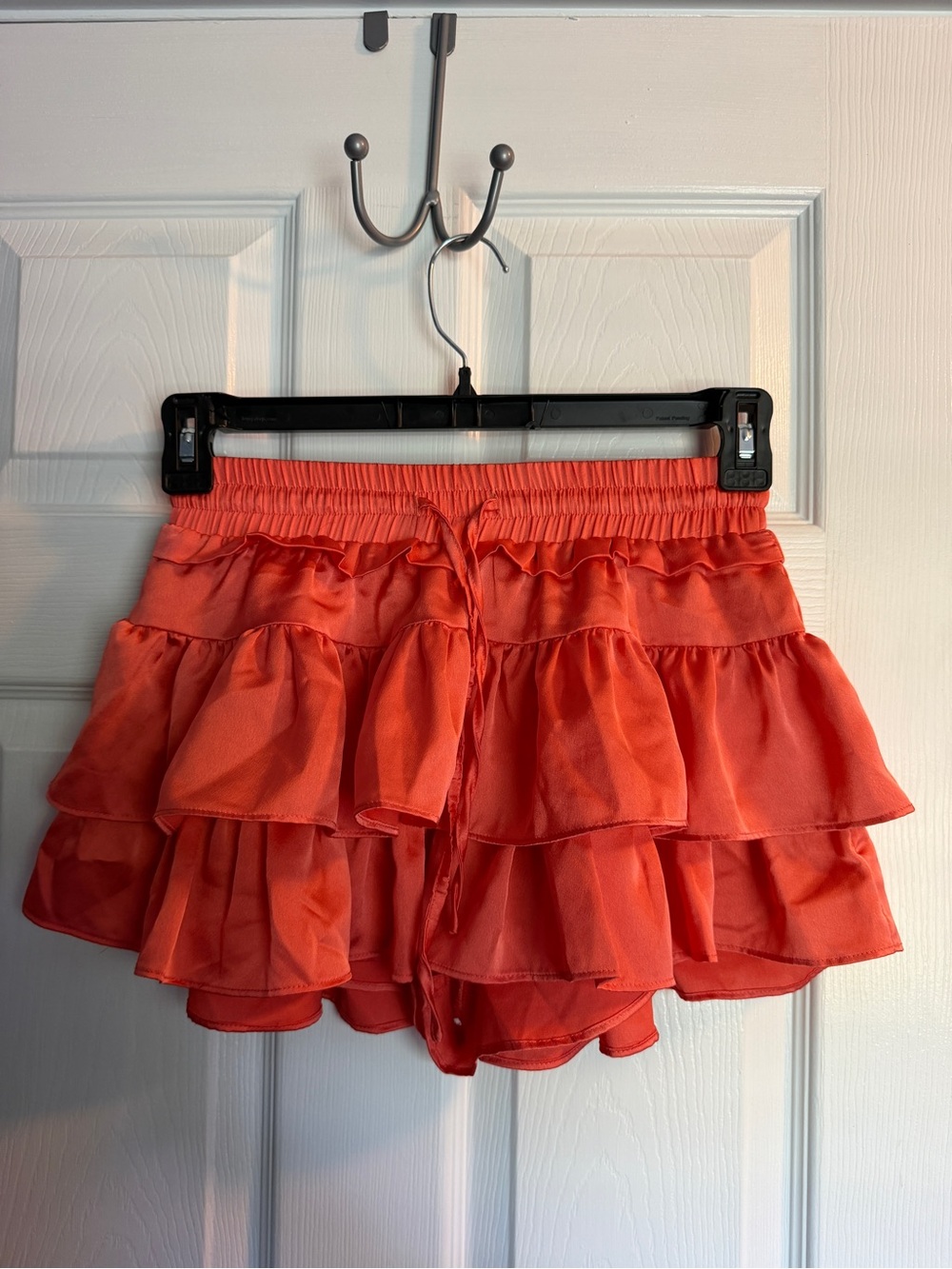 Lavish Coral Tiered Ruffle Shorts